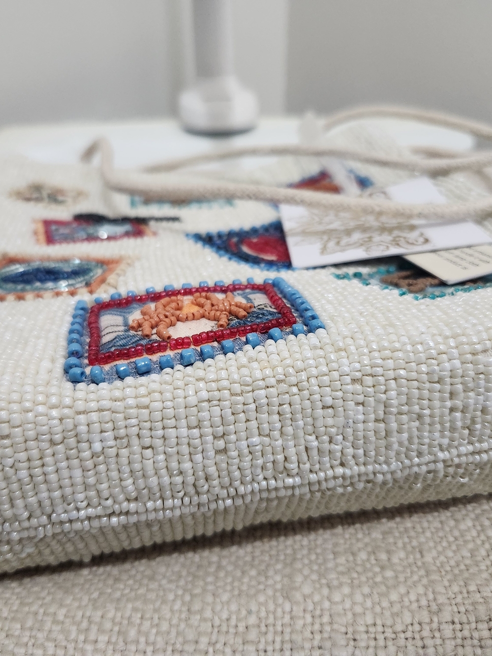 Embellished Cream Beaded Shoulder Bag! - Picture 8 of 8